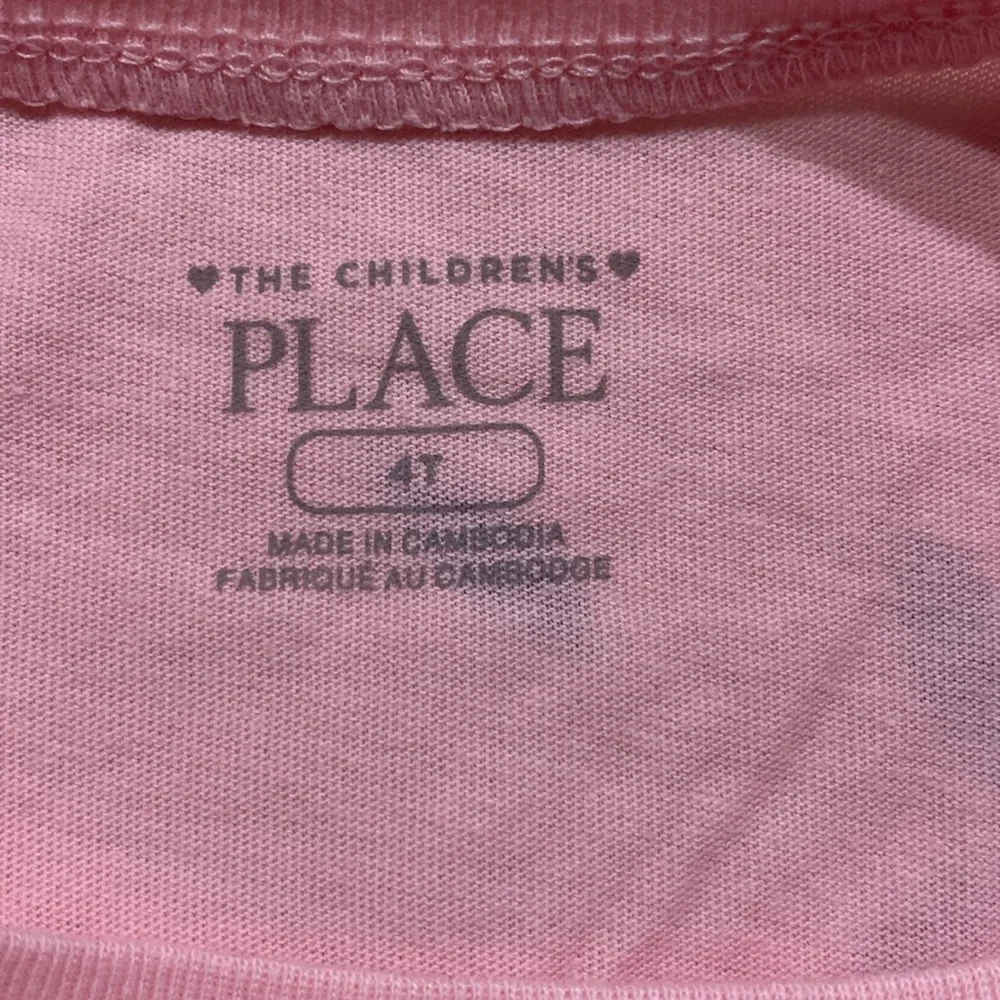 LOVE THE CHILDREN’S PLACE GLITTER SHORT SLEEVE TEE LIGHT PINK SIZE 4T